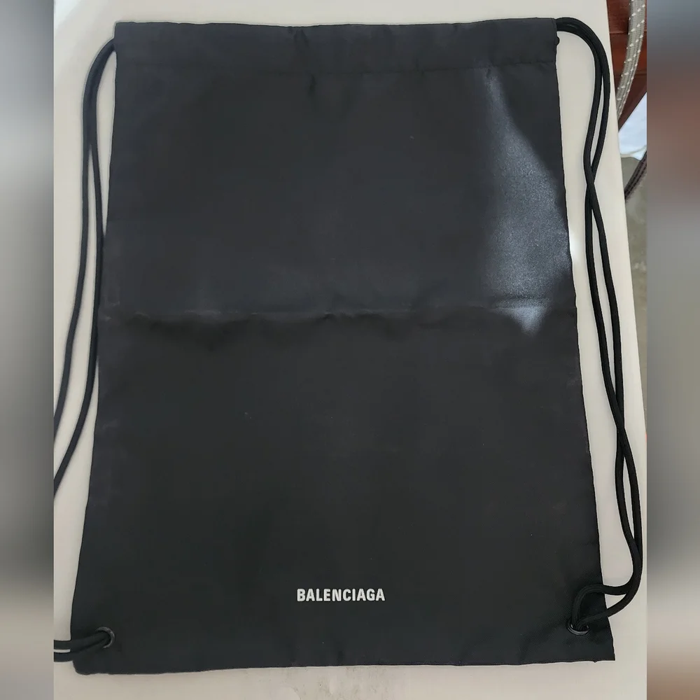 Balenciaga Black Drawstring Dust Bag Shoe Bag Travel Storage Pouch Large